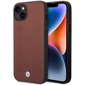 Viedtālruņa apvalks BMW BMHCP14S22RFGR iPhone 14 6.1 - sarkans ādas diamantraksts