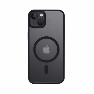 Crong Hybrid Frost MAG Cover vāciņš ierīcei iPhone 15 Plus, saderīgs ar MagSafe, melns