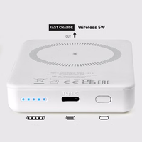 Portatīvais lādētājs SBS TEBB5000MAG1CW 5000 mAh USB-C, saderīga ar MagSafe - balta