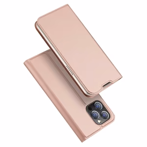 Dux Ducis Skin Pro viedtālruņa apvalks Xiaomi Redmi 11A / Poco C55 / Redmi 12C vāks ar atveramu kartes maciņu rozā