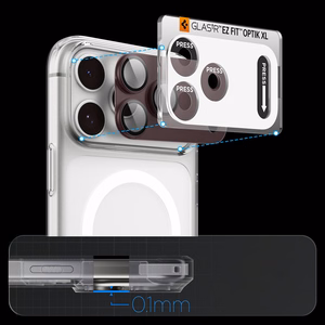 Spigen Optik Pro XL GLAS.TR EZ FIT rūdīts stikls, paredzēts iPhone 18 Pro Max, tumšā ķiršu krāsā
