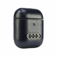 Audi ādas liela logotipa apvalks AirPods 1 / 2 - melna