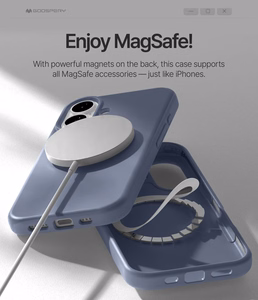 Mercury Pure Magsafe silikona vāciņš Apple iPhone 16e/17e lavandas pelēks