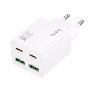 Phone charger Hoco 2 x USB C + 2 x USB A QC3.0 PD 3A 30W N56 white