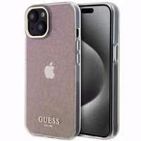 Guess GUHCP15SHDECMP iPhone 15 6.1" rozā/rozā cietais viedtālruņa apvalks IML Faceted Mirror Disco Iridescent