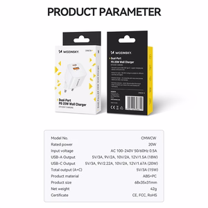 Wozinsky CMWCW 20W USB-C / USB-A Wall Charger - White