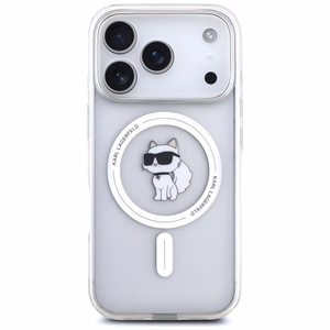Karl Lagerfeld IML Choupette Magnētiskais MagSafe apvalks viedtālrunim iPhone 17 Pro Max - caurspīdīgs