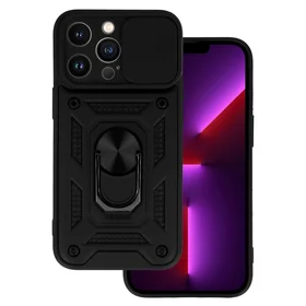 Slide Camera Armor viedtālruņa apvalks Iphone 13 Pro Max melns