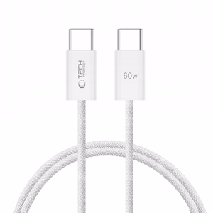 Tech-Protect UltraBoost Classic USB-C / USB-C PD kabelis 60W 3A 1m - balts