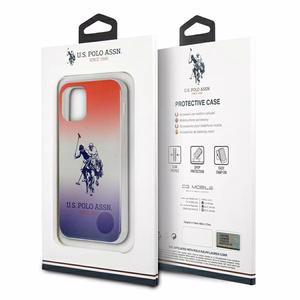 US Polo Assn. Gradient Pattern Collection vāciņš ierīcei iPhone 12 mini, sarkans / zils