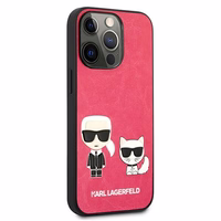 Karl Lagerfeld Ikonik Karl&Choupette apvalks iPhone 13 Pro / iPhone 13 - fuksijas krāsas apvalks