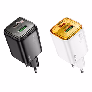 Lādētājs viedtālrunim Hoco USB A + USB C QC3.0 PD 3A 20W N52 balts