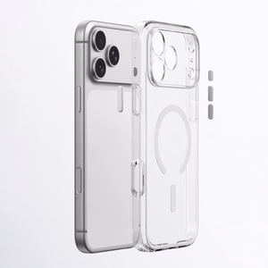 AmazingThing Minimal Mag Lens maciņš modelim iPhone 18 Pro Max, ar kameras aizsargu un siksniņas stiprinājumu, saderīgs ar MagSafe – krāsa: caurspīdīga