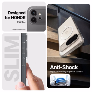 Crong Hybrid Clear Magnetic MagSafe vāciņš ierīcei Honor 600 5G, caurspīdīgs