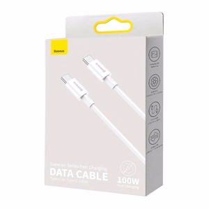 Baseus kabelis Superior PD USB-C - USB-C 1,0m balts 100W
