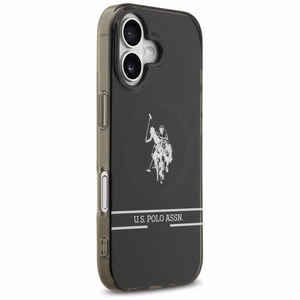 US Polo DH un apakšējās joslas logotips Magnētiskais apvalks iPhone 17 - melns