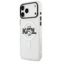 Karl Lagerfeld IML Choupette Sketch Logo magnētiskais viedtālruņa apvalks iPhone 17 Pro - caurspīdīgs