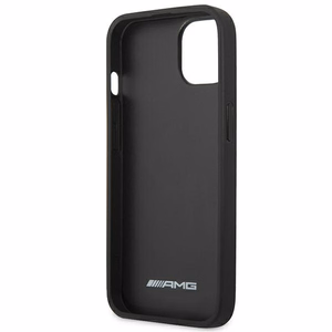AMG AMHCP14SDOLBK iPhone 14 6.1 - melns ādas vāciņš ar karsta štampējuma iespaidu
