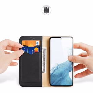 Dux Ducis Hivo viedtālruņa apvalks Samsung Galaxy S23+ atverams apvalks ar maku un RFID aizsardzību melns