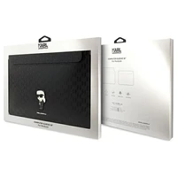 Karl Lagerfeld Saffiano Monogramma Ikonik apvalks 16" klēpjdatoram - melns
