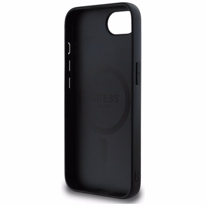 Guess 4G Circle Classic Logo Magnētiskais viedtālruņa apvalks iPhone 16e - melns
