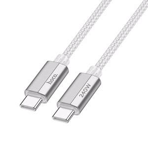 Кабель USB C - USB C Hoco QC3.0 PD 5A 240W 1,8 m U134 серый