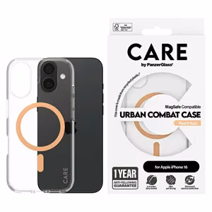 CARE by PanzerGlass Flagmanis viedtālruņa apvalks iPhone 16 6.1" persiku/persiku Magnētiskais 1373