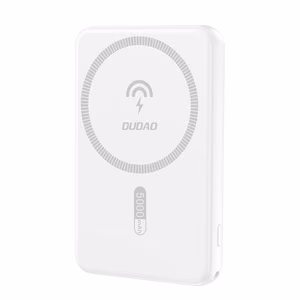 Dudao K14S USB-A / USB-C / ar MagSafe saderīgs bezvadu portatīvais lādētājs 20W 5000mAh - balts