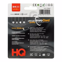 Imro atmiņas karte 64GB microSDXC cl. 10 UHS-I + adapteris