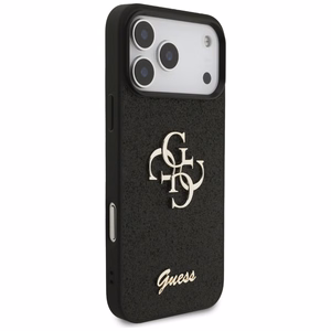 Guess Fixed Glitter Big 4G чехол для iPhone 17 Pro Max - чёрный