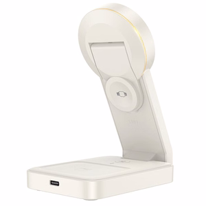Bezvadu lādētājs Hoco 3in1 15W saderīgs ar MagSafe CQ3 balts