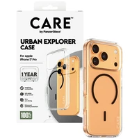 CARE by PanzerGlass Flagship Urban Explorer Case w. Black MagSafe priekš iPhone 17 Pro - caurspīdīgs