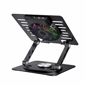 Wozinsky WDCX-X16-AS CoolBase RGB 360° Охлаждающая Подставка для Ноутбука и Планшета - Черный
