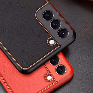Dux Ducis Yolo elegants apvalks no ekoloģiskās ādas Samsung Galaxy S22 + (S22 Plus) sarkans
