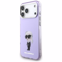 Karl Lagerfeld IML akvareļu Karl & Choupette un logotipa magnētiskais viedtālruņa apvalks iPhone 17 Pro Max - violets