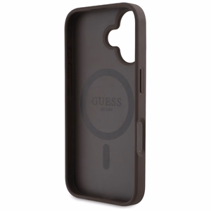 Guess 4G Circle Classic Logo Magnētiskais viedtālruņa apvalks iPhone 16 - brūns