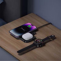 USAMS Bezvadu lādētājs 3in1 15W melns CD190WXC01 (US-CD190)