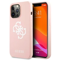 Guess GUHCP13LLS4GWPI iPhone 13 Pro / 13 6.1 silikona 4G logotipu kietais apvalks - rozā