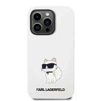 Karl Lagerfeld KLHMP14XSNCHBCH iPhone 14 Pro Max 6.7" balts silikona viedtālruņa apvalks Choupette, magnētiskais (MagSafe)