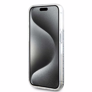 Karl Lagerfeld Šķidrais spīdums Karl Head Magnētiskais viedtālruņa apvalks iPhone 15 Pro – caurspīdīgs