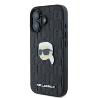 Karl Lagerfeld Monogramma Karl Galvas Piespraude iPhone 16 Viedtālruņa Apvalks - Melns