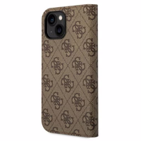 Guess GUBKP14SHG4SHW iPhone 14 6.1 "brūna / brūna grāmata 4G Vintage Gold Logo