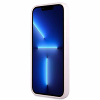 Guess GUHCP13LPSASBPU viedtālruņa apvalks iPhone 13 Pro / 13 6.1" violets Saffiano ar karsto spieduma un metāla logotipu