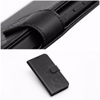 MEZZO grāmatas tipa viedtālruņa apvalks XIAOMI Redmi Note 14 4G (GLOBAL - 164,84mm x 78,15mm x 8,16mm) ar lācīti, melns