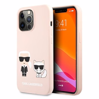 Karl Lagerfeld Silikonais Karl&Choupette apvalks iPhone 13 Pro / iPhone 13 - gaiši rozā krāsas