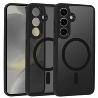 Pilnīgs matēts Mag vāks viedtālrunim Samsung Galaxy S24 - melns