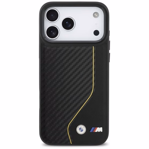 BMW M Carbon Line & Logo Magnētiskais viedtālruņa apvalks iPhone 17 Pro Max - dzeltens