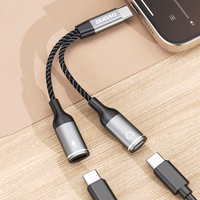 Dudao L13C+ 2in1 USB-C adapteris - pelēks