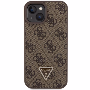 Guess GUHCP15MP4TDSCPW iPhone 15 Plus 6.7" brūns/brūns cietais viedtālruņa apvalks Crossbody 4G Metal Logo