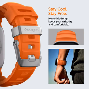 SPIGEN WBS2 siksniņa APPLE WATCH 8 / 9 / 10 / 11 / SE / ULTRA (44 / 45 / 46 / 49 MM) oranžš